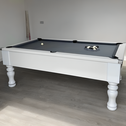 Cry Wolf Turned Leg Slate Bed Pool Table White
