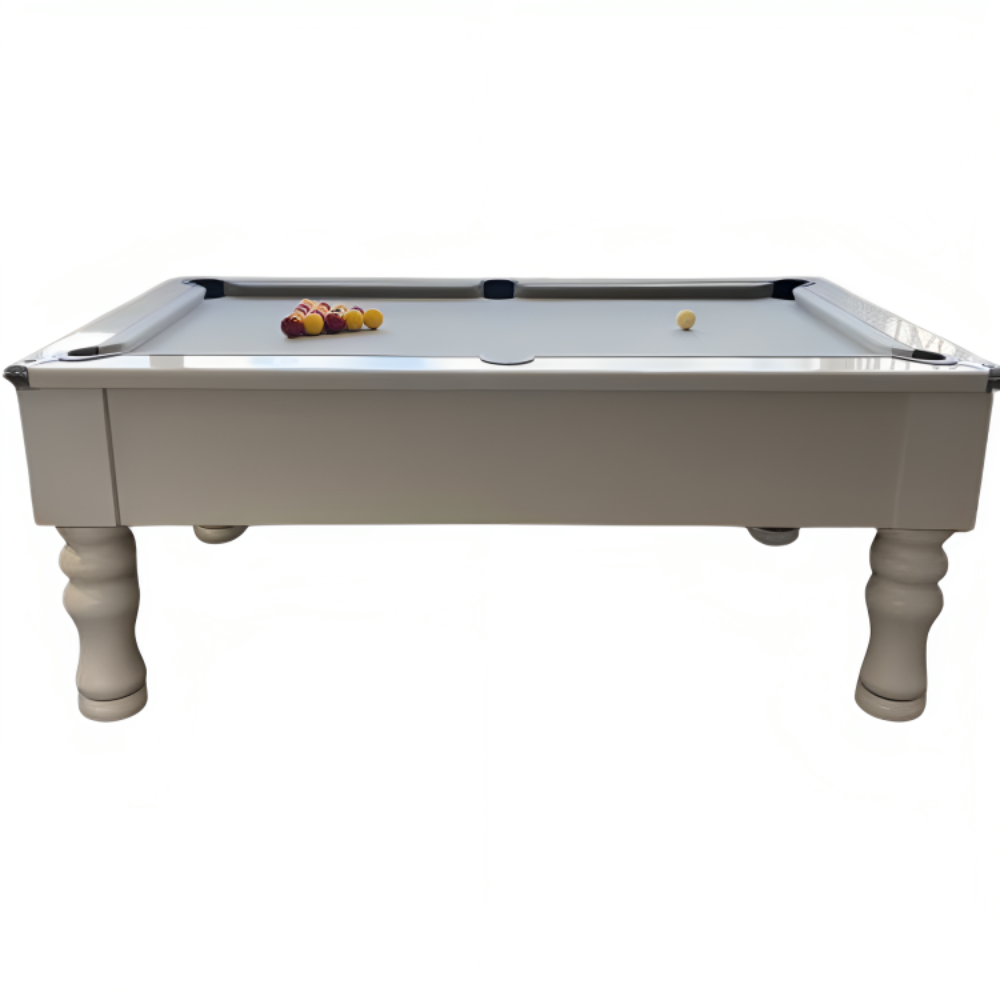 Cry Wolf Turned Leg Slate Bed Pool Table White