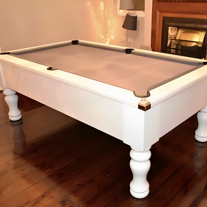 Cry Wolf Turned Leg Slate Bed Pool Table White