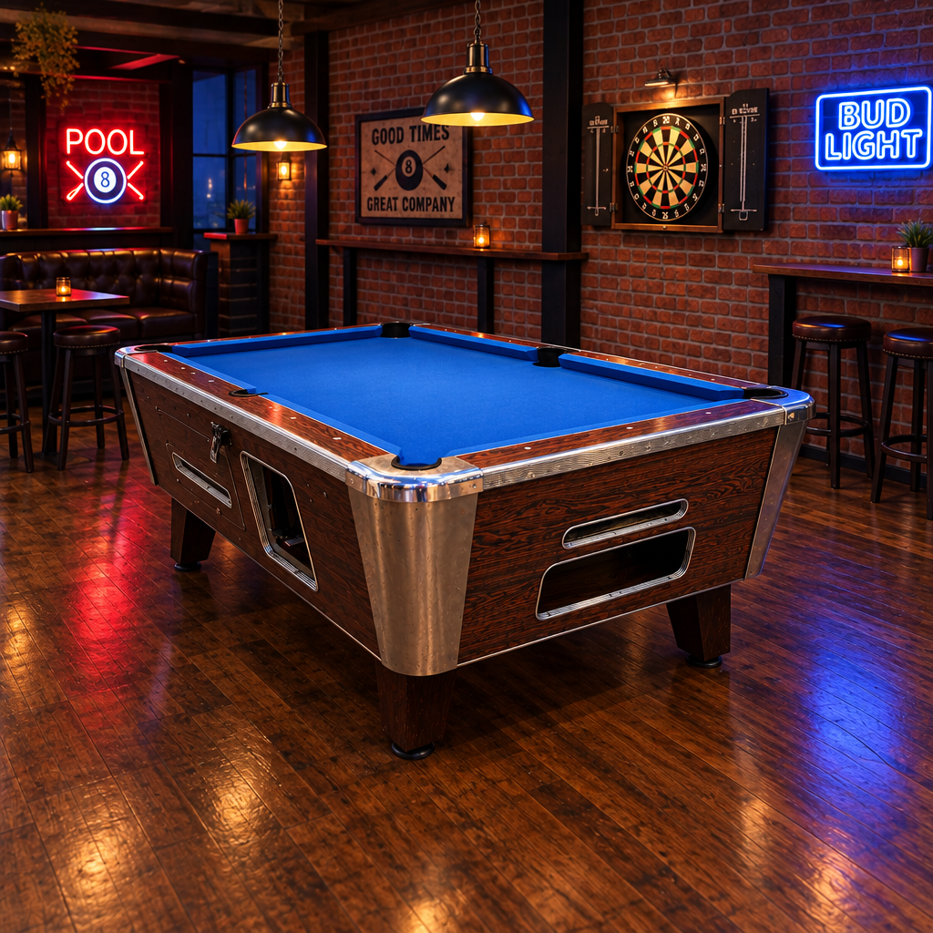 RECONDITIONED 7' x 4' Walnut ALCA Free Play Pool table