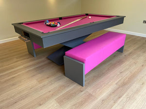 IN STOCK! The Graphite Grey LIGHTNING Pool Diner Table by Superpool UK