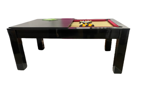 EX Showroom 6' Gloss Black Rosetta English Pool Dining Table by SUPERPOOL.