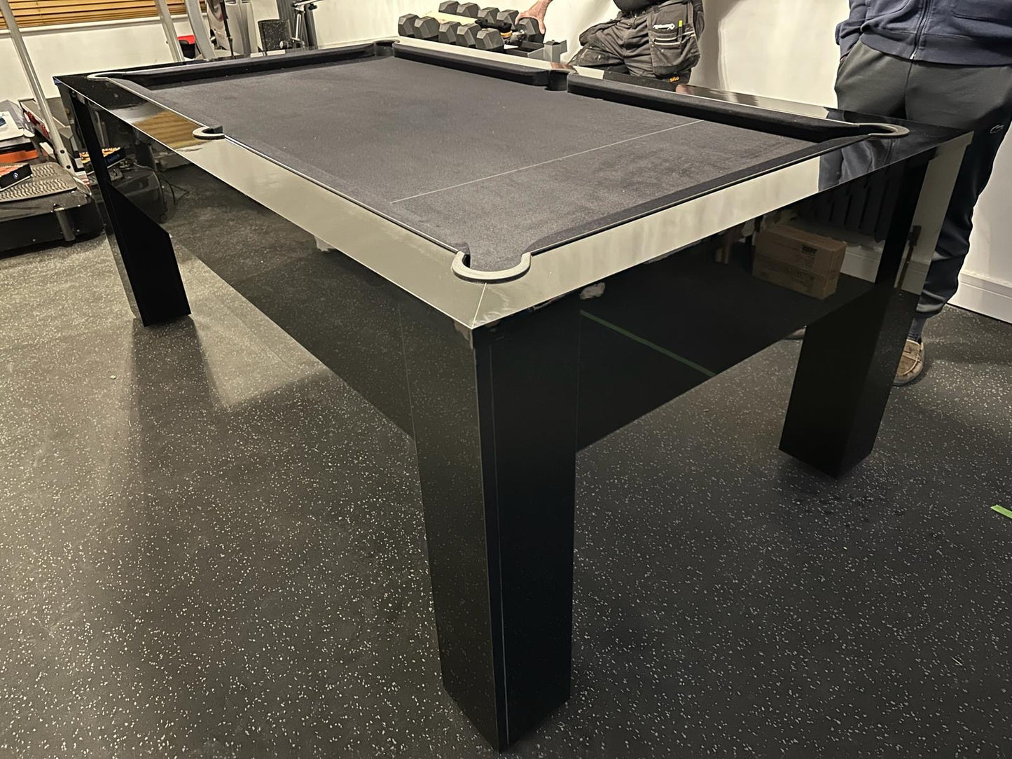 Gloss Black Vintage Slate Bed Pool Table