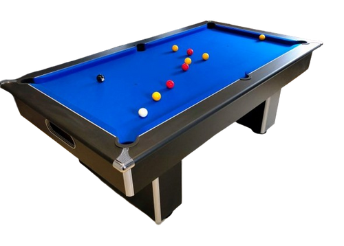 Reconditioned 7' Black Gatley Slimline Free Play Slate Bed Pool Table - IN STOCK