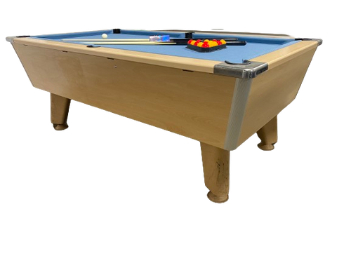 Reconditioned DPT Omega Light Oak 7' x 4'  Free Play  Pool table IN STOCK