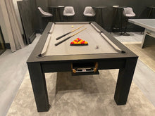 Load image into Gallery viewer, Satin Black Rosetta English Pool Dining Table by SUPERPOOL.