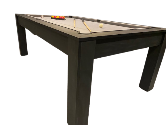 Satin Black Rosetta English Pool Dining Table by SUPERPOOL.