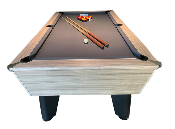 IN STOCK - Driftwood  Optima Classic Free Play Slate Bed Pool Table