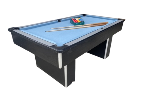 Reconditioned 7' Black Gatley Slimline Free Play Slate Bed Pool Table - IN STOCK