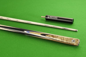 Trident Britannia 8 Ball Pro Cue with accessories, showcasing elegant craftsmanship.