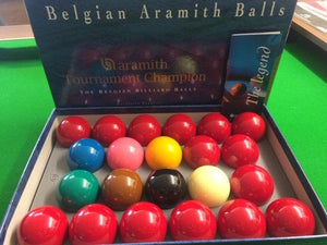 Full Size 2" 1/16th Aramith Tournament Champion Snooker Set