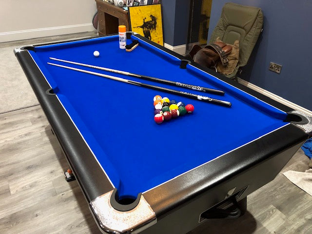 Aramith 2" Spots and Stripes on pool table
