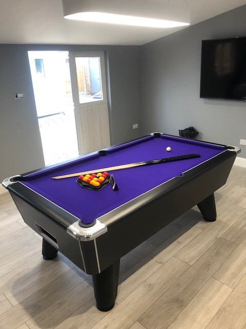 ***RECONDITIONED*** 6' x 3' Black Supreme Winner Free Play Pool table