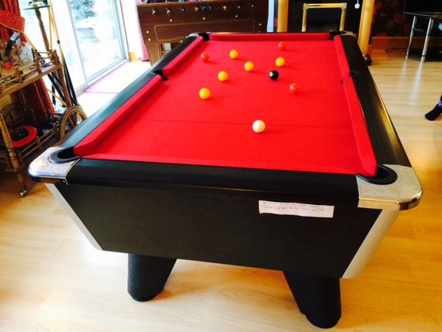 ***RECONDITIONED*** 6' x 3' Black Supreme Winner Free Play Pool table