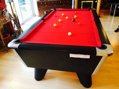 ***RECONDITIONED*** 6' x 3' Black Supreme Winner Free Play Pool table
