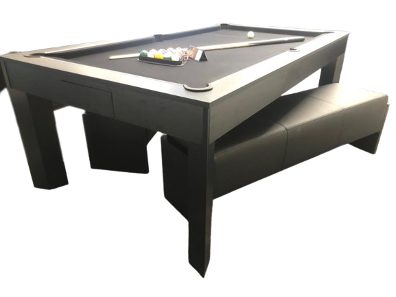 The Black Diamond English Pool Dining Table by SUPERPOOL.