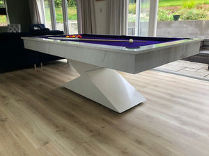 Carrara Marble LIGHTNING Pool Diner Table by Superpool UK