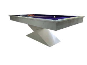Carrara Marble LIGHTNING Pool Diner Table by Superpool UK