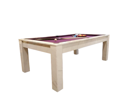 White Carrara Marble Rosetta English Pool Dining Table by SUPERPOOL.