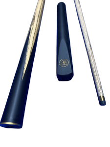 Close-up of Cannon Manta 3 Piece 57-inch cue parts with brass details.