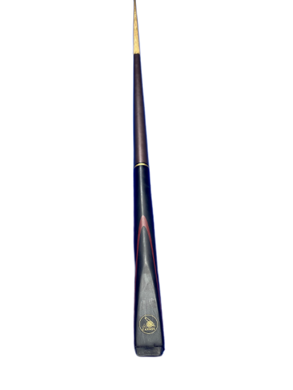Cannon Viper 3 Piece 57-inch cue fully assembled on blue surface.