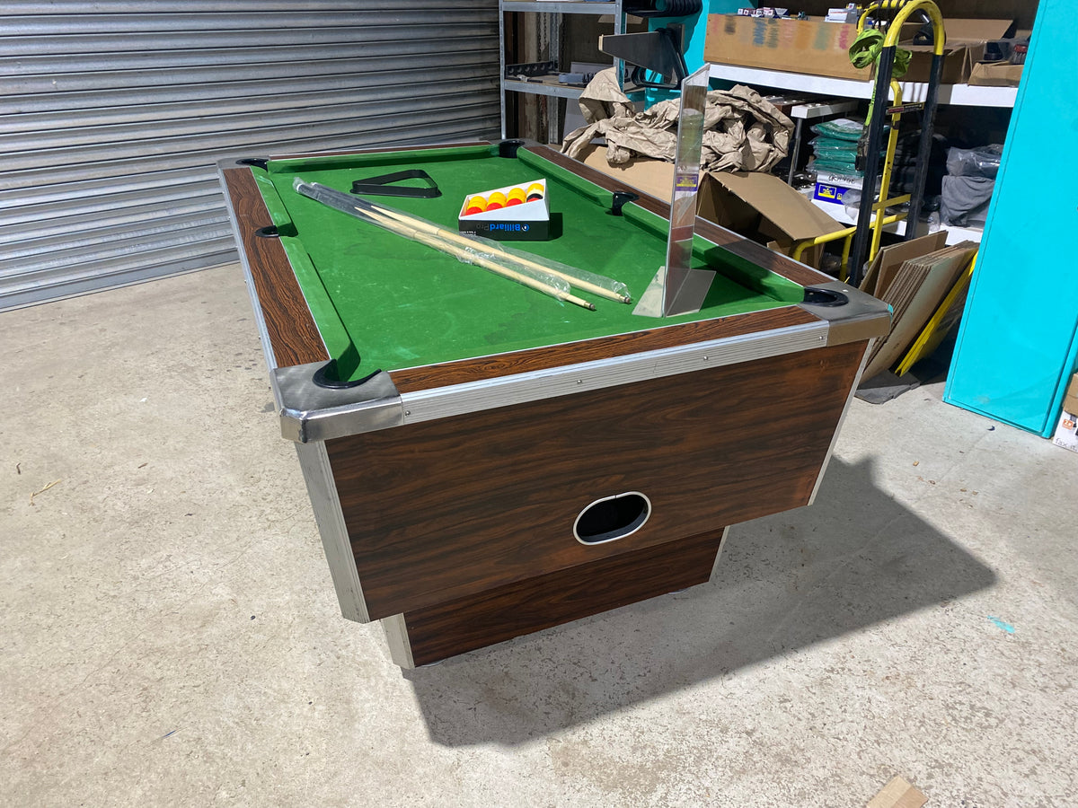 RECONDITIONED 7' x 4' Dark Walnut DPT Elite Free Play Pool table