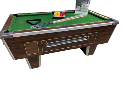 RECONDITIONED 7' x 4' Dark Walnut DPT Elite Free Play Pool table