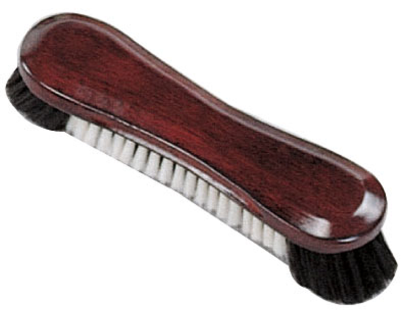 12-inch pool table brush with wooden handle and dual bristles for cloth care.