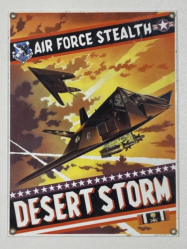 Desert Storm Stealth Advertising Sign - 29cm x 21cm Reproduction Porcelain Sign