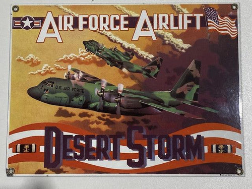 Desert Storm Airlift Advertising Sign - 29cm x 21cm Reproduction Porcelain Sign