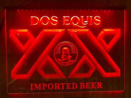DOS EQUIS LED Sign 30cms x 40cms. Free P&P