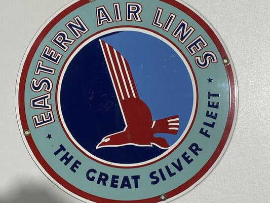 Eastern Airlines Advertising Sign - 28cm Diameter Reproduction Porcelain Sign