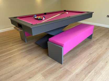 The Graphite Grey LIGHTNING Pool Diner Table by Superpool UK