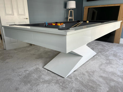 Gloss White LIGHTNING Pool Diner Table by Superpool UK