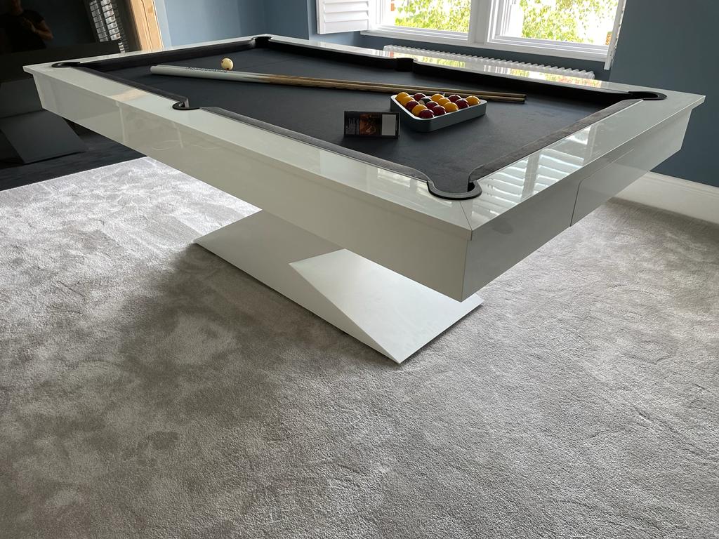 Gloss White LIGHTNING Pool Diner Table by Superpool UK
