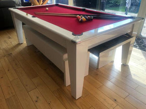 Supreme Gloss White Laminate Finish Classic Meeting Pool Table *EXCLUSIVE to SUPERPOOL*