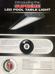 Supreme Tournament LED Pool Table Lighting in Storm Grey Finish