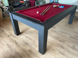 Matt Black Rosetta English Pool Dining Table by SUPERPOOL.