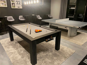 Matt Black Rosetta English Pool Dining Table by SUPERPOOL.