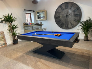 Stylish Monaco Grey Lightning pool diner table in a modern room setting.