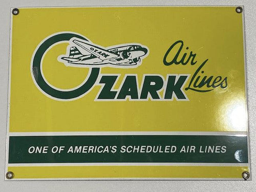 OZARK Air Lines 21cm x 29cm Reproduction Porcelain Sign