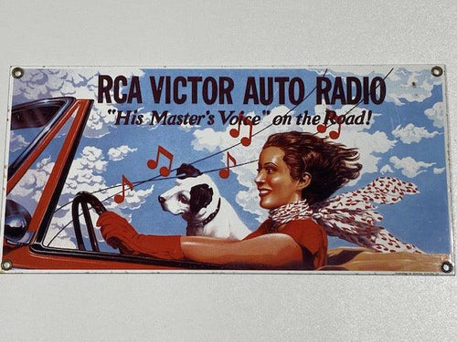RCA Car Radio Advertising Sign - 34cm x 16m Reproduction Porcelain Sign