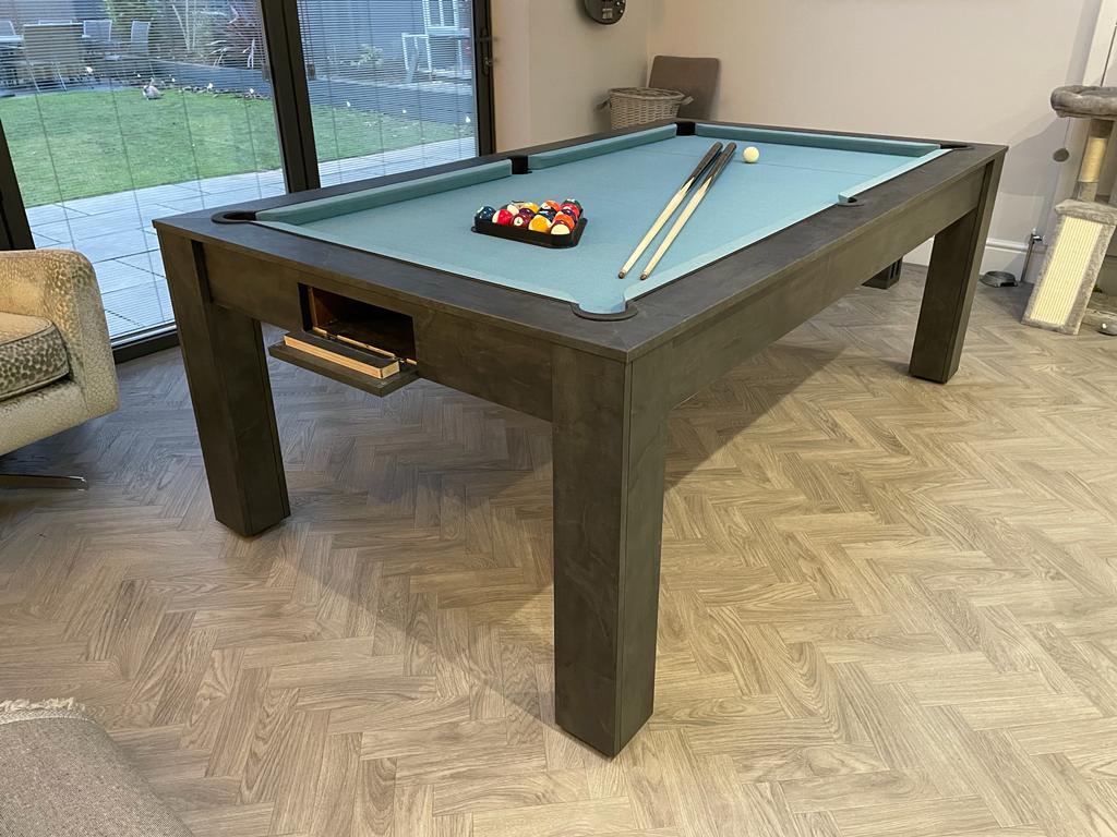 Monaco Grey Rosetta English Pool Dining Table by SUPERPOOL.