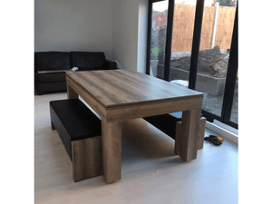 Duo Milano Wood Finish Dining Entertainment Table