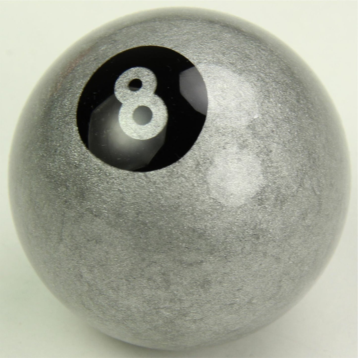 Aramith Silver 8 Ball 2-inch professional pool ball with sleek metallic finish.
