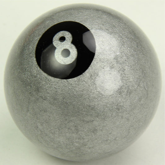 Aramith Silver 8 Ball 2-inch professional pool ball with sleek metallic finish.