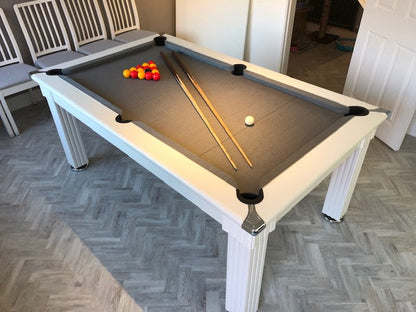**IN STOCK** Supreme 6' WHITE Traditional Pool Dining  Pool Table.