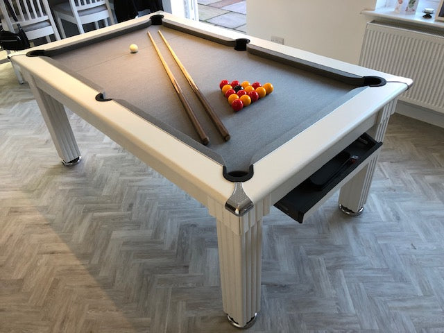 **IN STOCK** Supreme 6' WHITE Traditional Pool Dining  Pool Table.