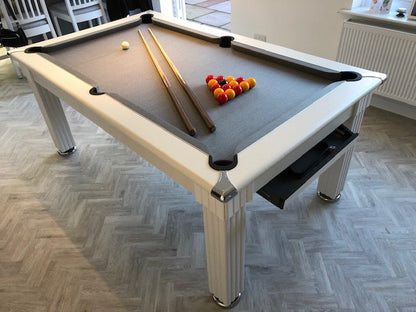 **IN STOCK** Supreme 6' WHITE Traditional Pool Dining  Pool Table.