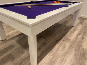 The Gloss White Diamond English Pool Dining Table by SUPERPOOL.